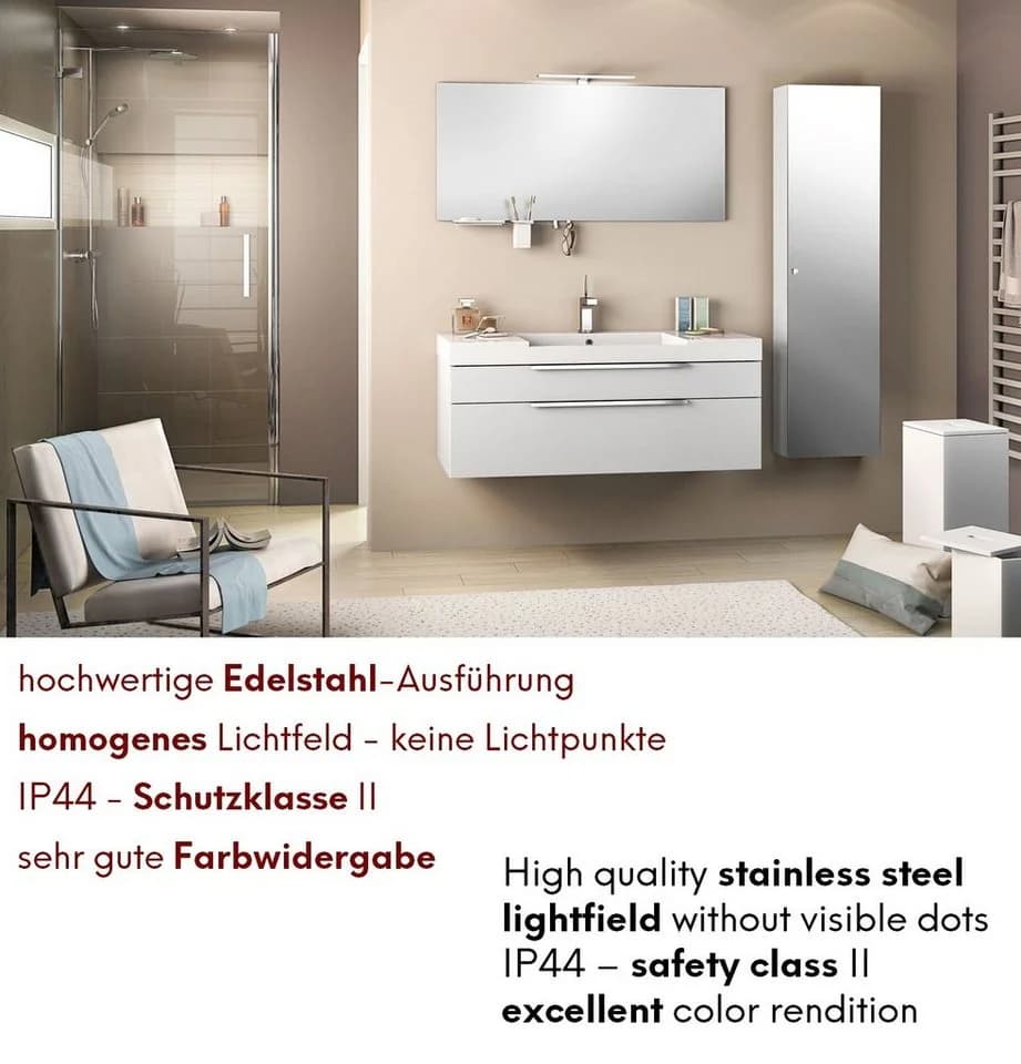 kalb LED Spiegelleuchte Badleuchte 300mm Chrom - Bild 3