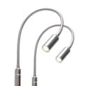 kalb Bettleuchte 2er Set LED Leseleuchte dimmbar chrom warmweiß Bild 2