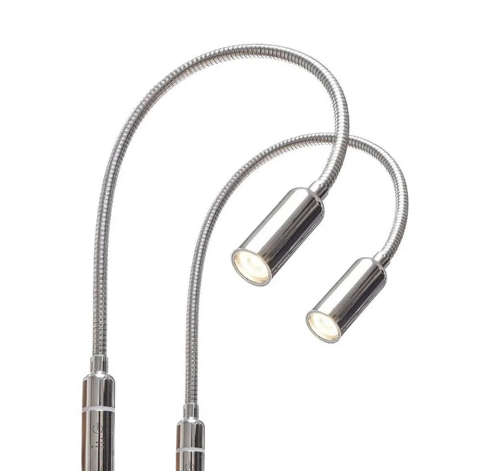 kalb Bettleuchte 2er Set LED Leseleuchte dimmbar chrom warmweiß - Bild 2
