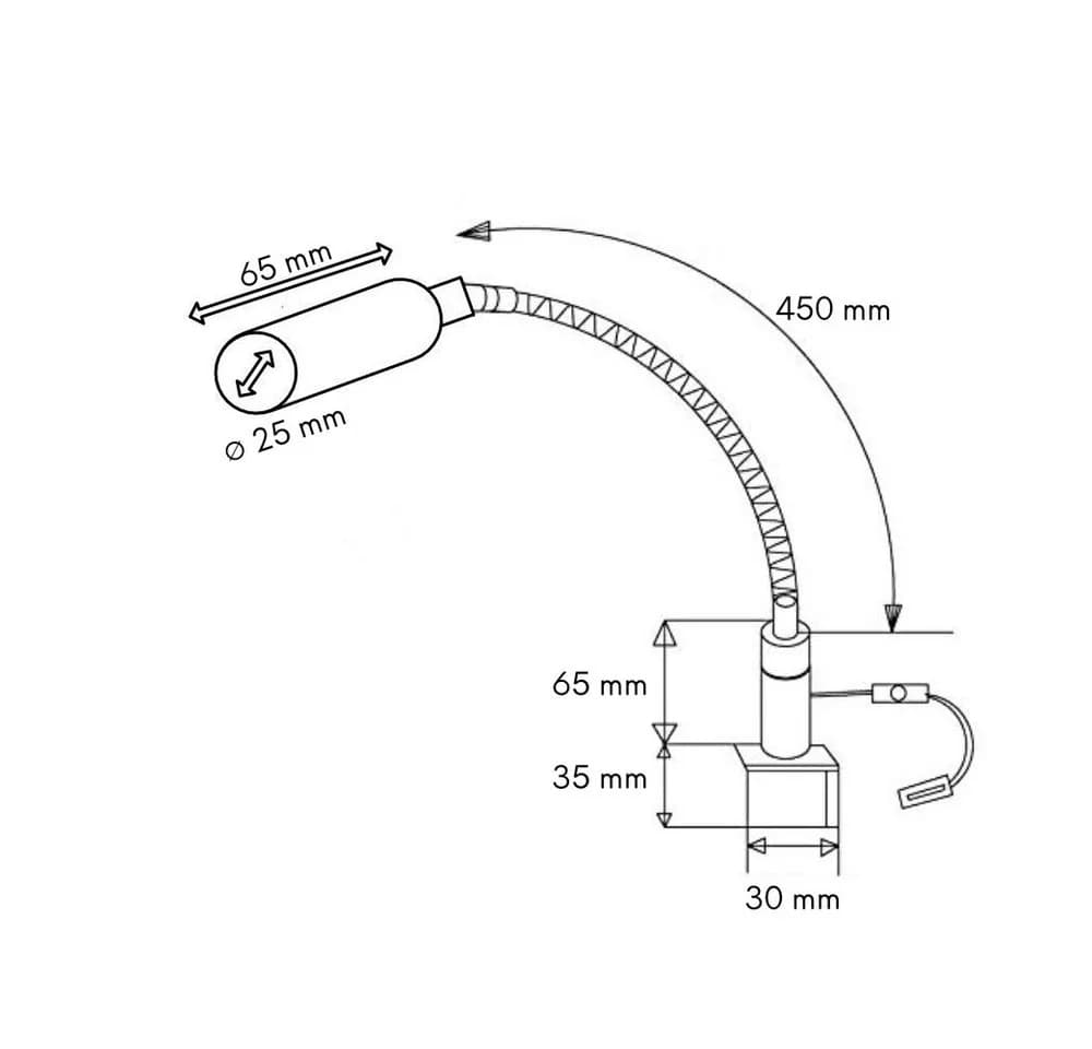 kalb Bettleuchte 2er Set LED Leseleuchte dimmbar chrom warmweiß - Bild 5