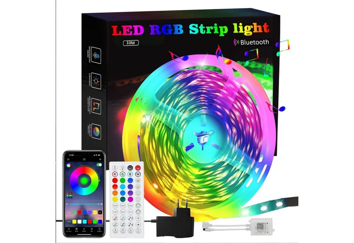 ZMH LED-Streifen RGB 20m mit App & Fernbedienung, Musik-Sync, 16 Mio. Farben - Bild 2