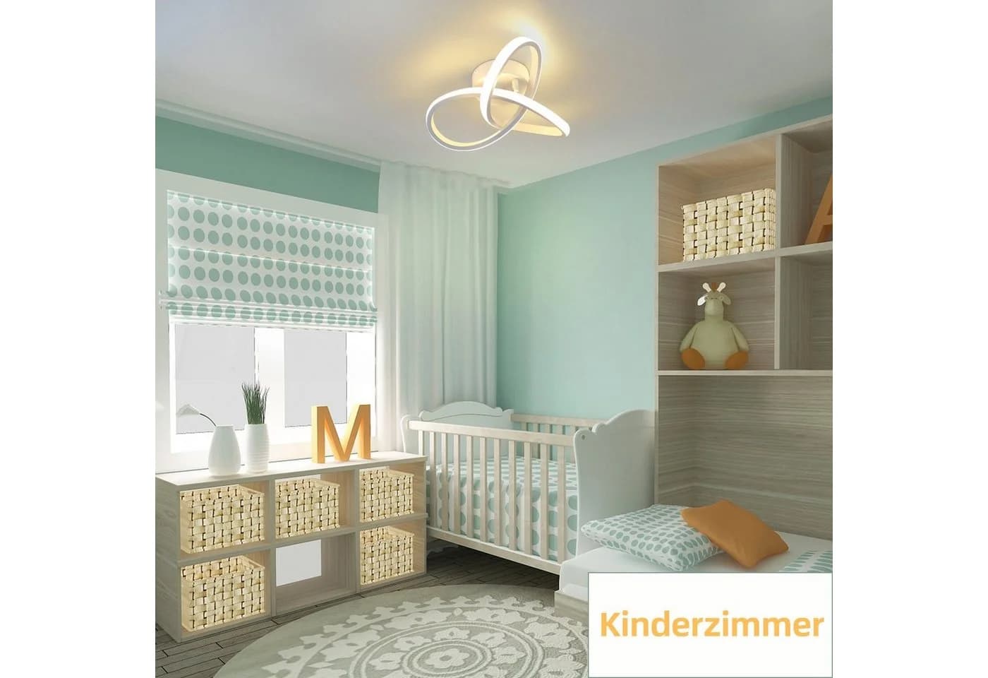 ZMH LED Deckenleuchte 3 Blatten Weiß Modern Warmweiß
