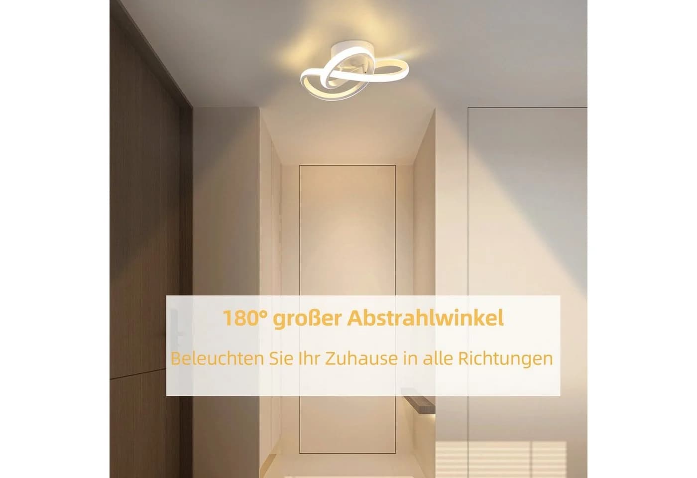 ZMH LED Deckenleuchte 3 Blatten Weiß Modern Warmweiß - Bild 4
