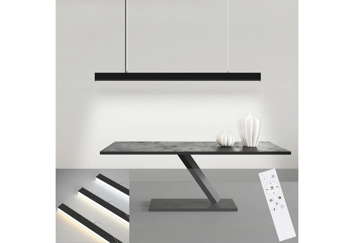 ZMH LED Pendelleuchte Esstisch Hängelampe Dimmbar Modern mit Fernbedienung LED fest integriert Tageslichtweiß - Bild 2