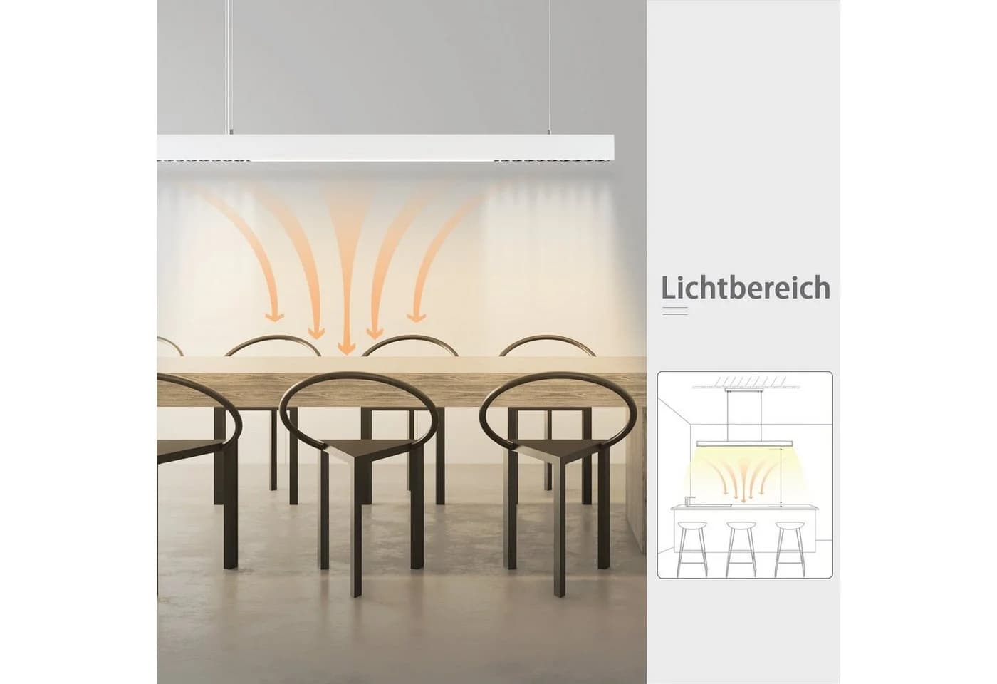 ZMH LED Pendelleuchte Dimmbar Weiß Modern Fernbedienung - Bild 3