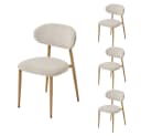 PPkrimnel Esszimmerstuhl Beige Chenille Metallbeine 4er Set Bild 2
