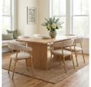 PPkrimnel Essstuhl mit Armlehnen Beige Chenille Metall Bild 3