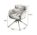 PPkrimnel Drehstuhl Ergonomischer Chenille-Schalenstuhl mit Armlehnen (2 St) Bild 1