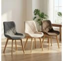 PPkrimnel Esszimmerstuhl 4er Set Leinen Massivholz Beige Bild 5