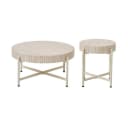 PPkrimnel 2er Couchtisch Set Travertin Optik Metallrahmen Bild 3