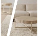 PPkrimnel 2er Couchtisch Set Travertin Optik Metallrahmen Bild 4