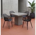 PPkrimnel Gartenstuhl Modern Ergonomisch Stapelbar Schwarz/Weiß Bild 3