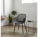 PPkrimnel Gartenstuhl Modern Ergonomisch Stapelbar Schwarz/Weiß Bild 4