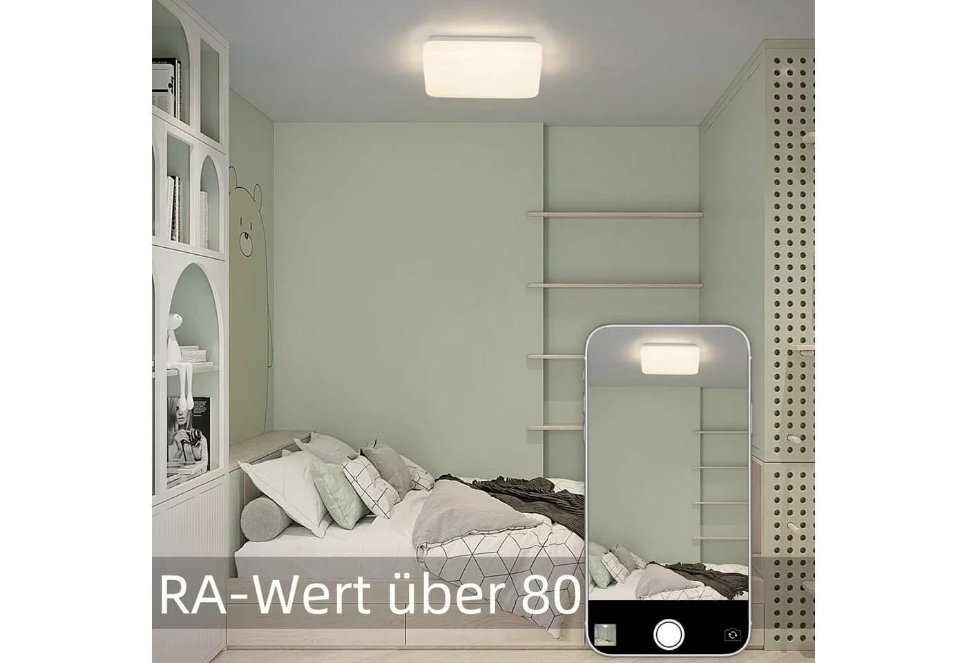 Nettlife Deckenleuchte Sternenhimmel Eckig 15W 21cm LED Naturweiß