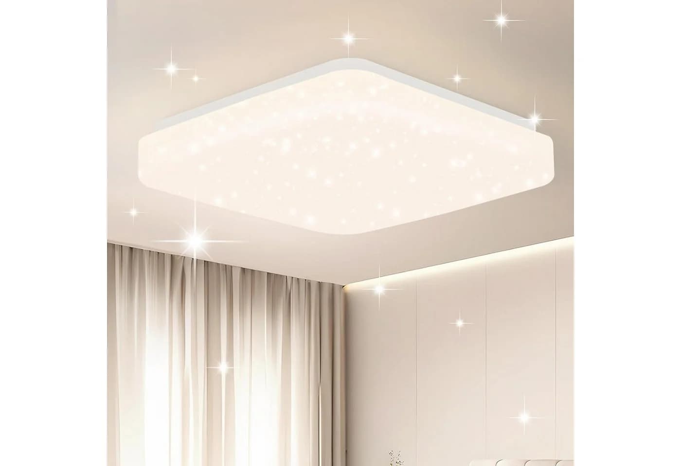 Nettlife Deckenleuchte Sternenhimmel Eckig 15W 21cm LED Naturweiß - Bild 2