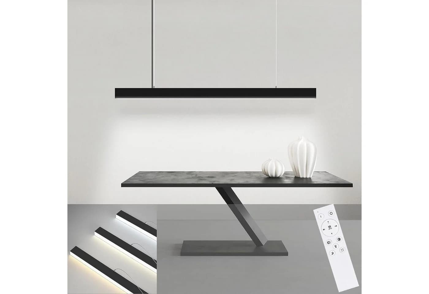 Nettlife LED Pendelleuchte Dimmbar Schwarz 150cm Höhenverstellbar - Bild 2