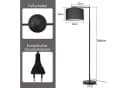 Nettlife Stehlampe Schwarz Stoffschirm Bogenlampe E27 Bild 5