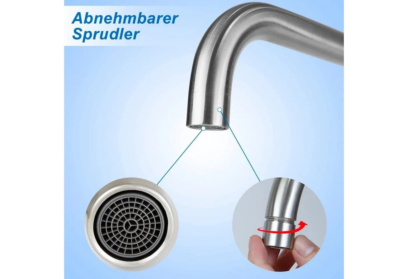 Nettlife Küchenarmatur 7-shape Nickel Hochdruck-Beckenarmatur - Bild 5