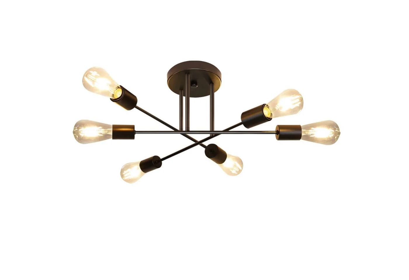 Nettlife Deckenleuchten E27 Retro 6 Flammig Kronleuchter LED wechselbar
