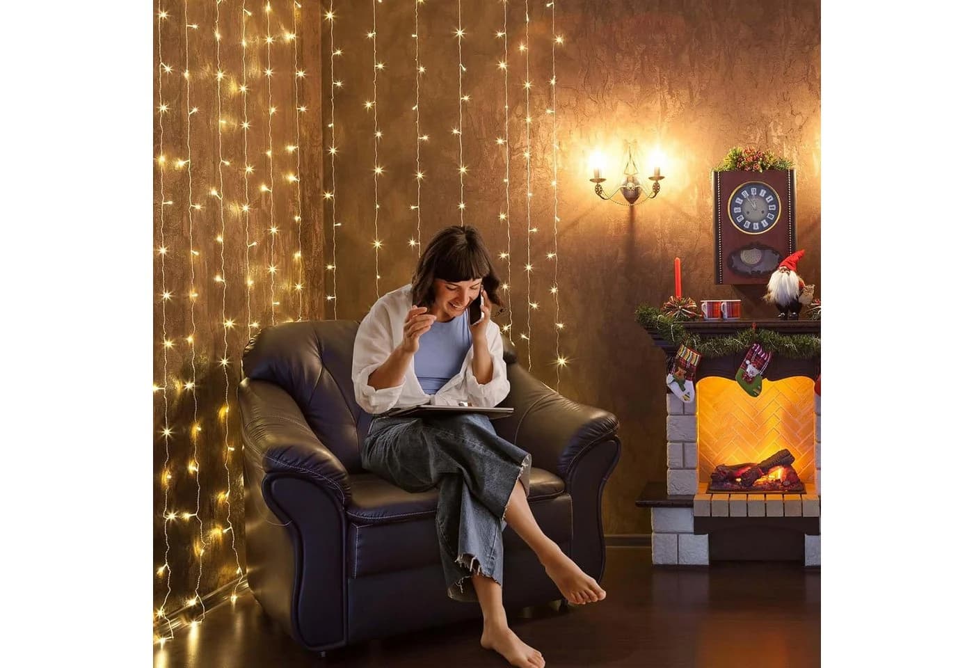 Salcar LED-Lichterkette 3x3m Warmweiß 8 Beleuchtungsmodi Timer & Memory-Funktion - Bild 5