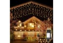 Salcar LED-Lichtervorhang Eisregenvorhang Außen 3m 150 LED Warmweiß Bild 2
