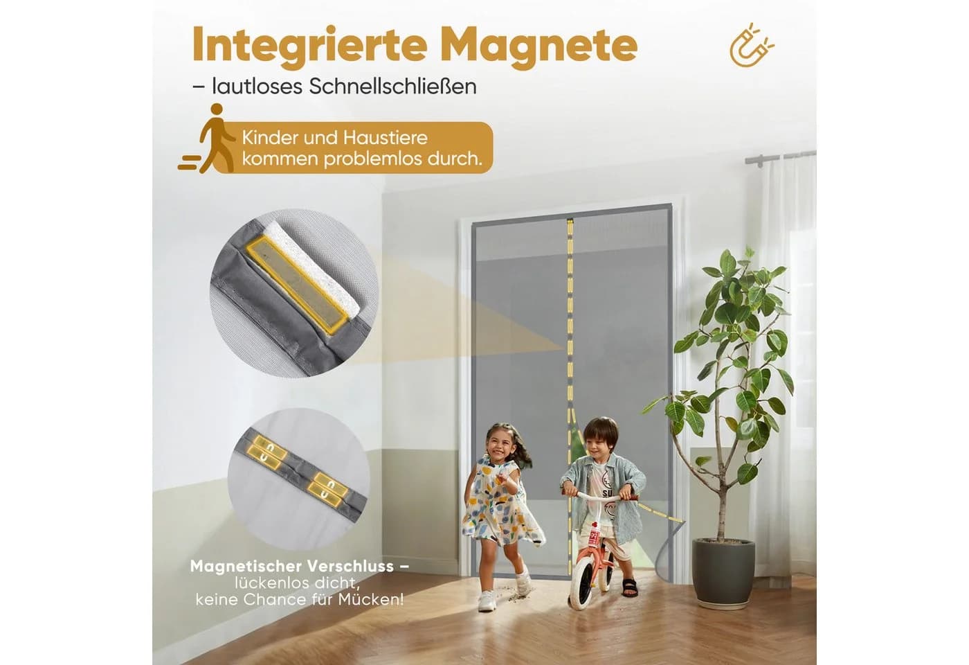 Sekey Insektenschutz-Tür Sichtschutz Türvorhang mit Magnet - Bild 5