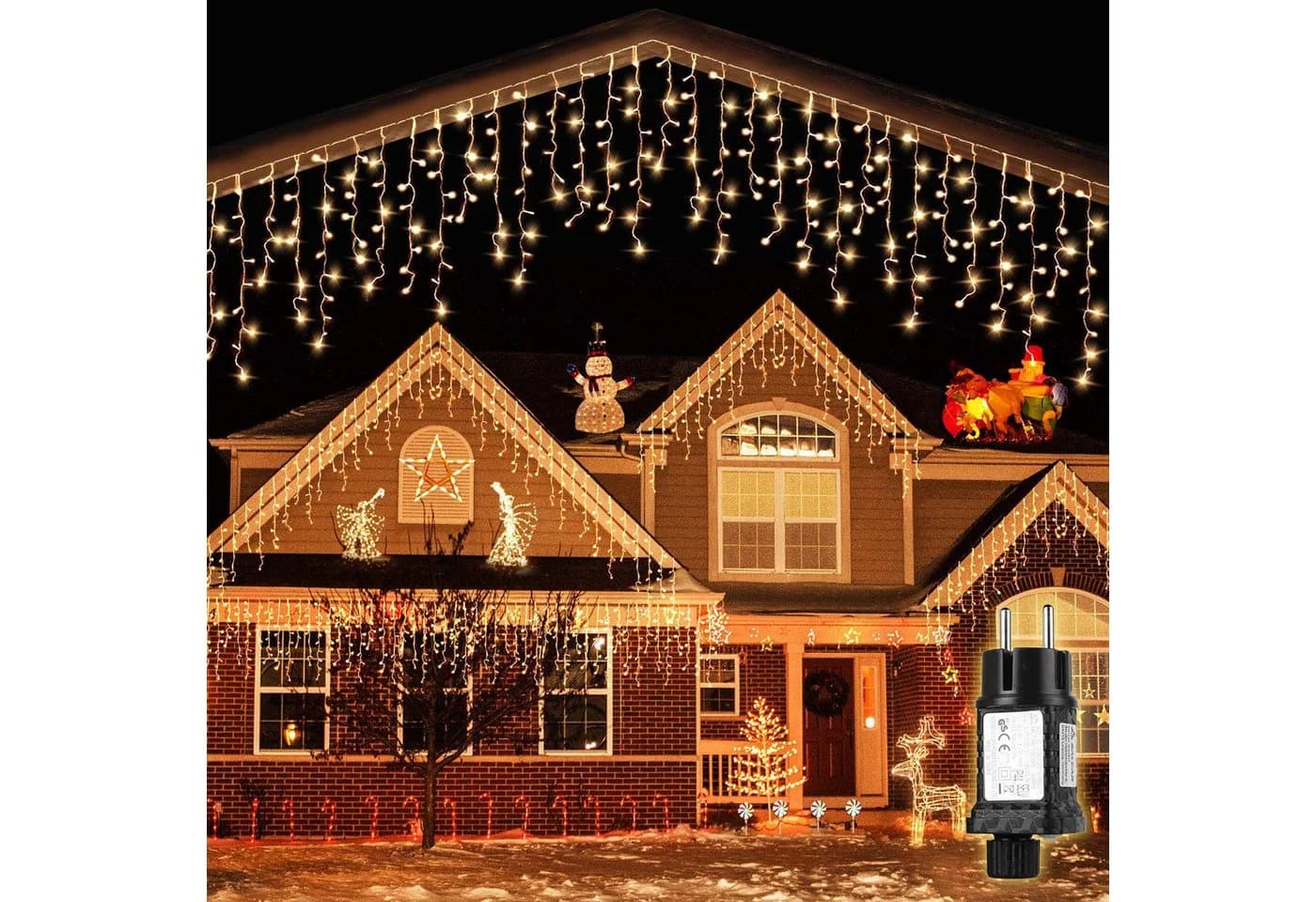 Salcar LED-Lichtervorhang 200 LED Warmweiß 5m Weihnachtsdeko - Bild 2