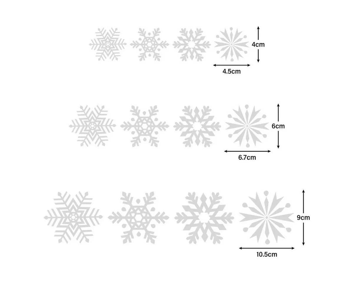 Salcar Schneeflocken Fensteraufkleber Weihnachten 100er-Set Weiß - Bild 5