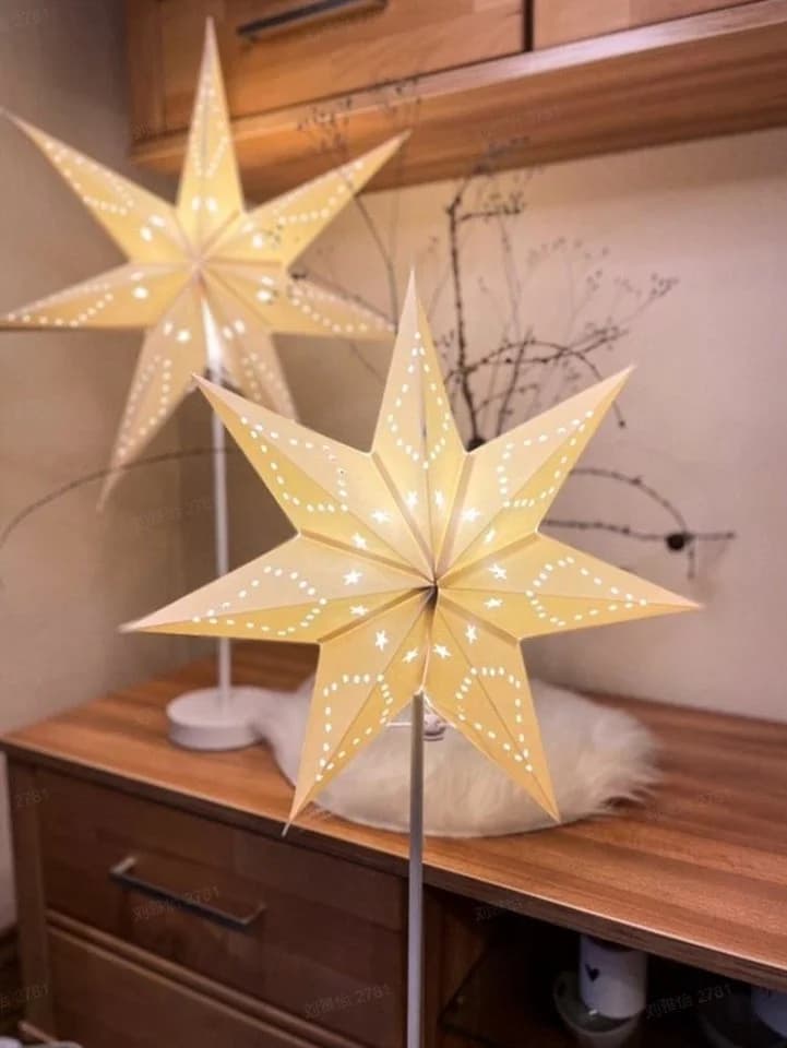 Salcar Papierstern LED Beleuchtung Weihnachten Stern 35cm