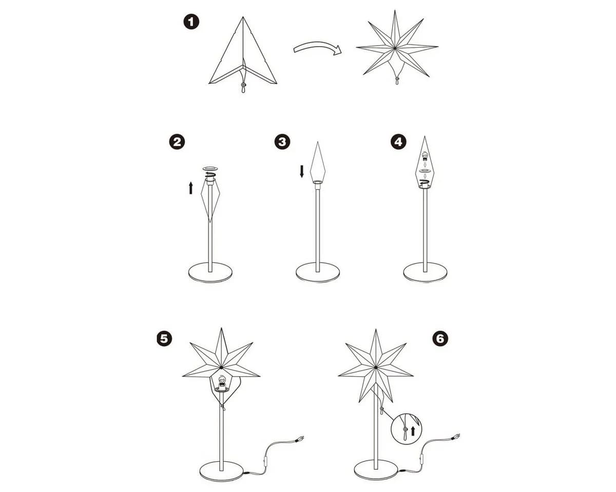 Salcar Papierstern LED Beleuchtung Weihnachten Stern 35cm - Bild 4
