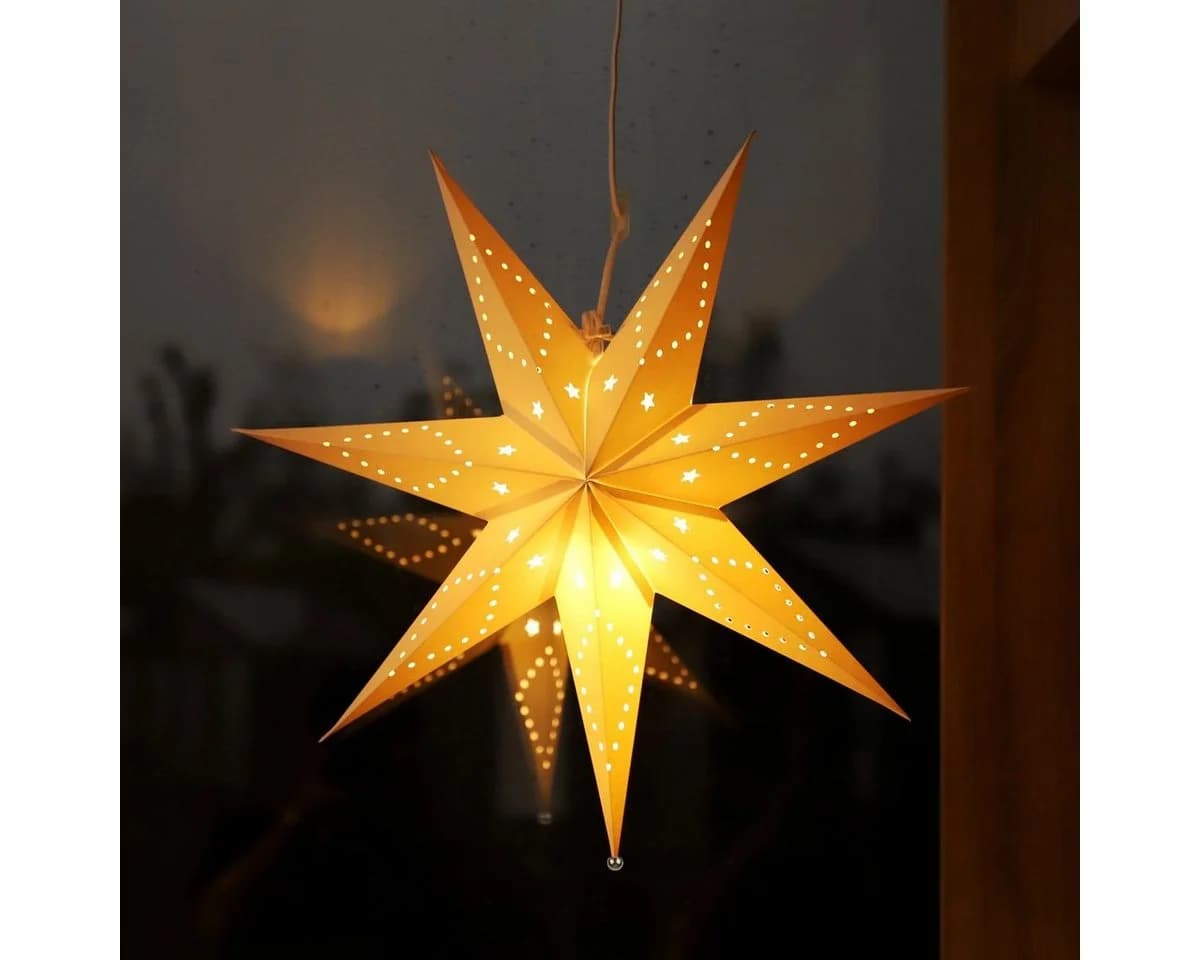 Salcar Papierstern 3D LED Weihnachtsstern Beleuchtet 55cm
