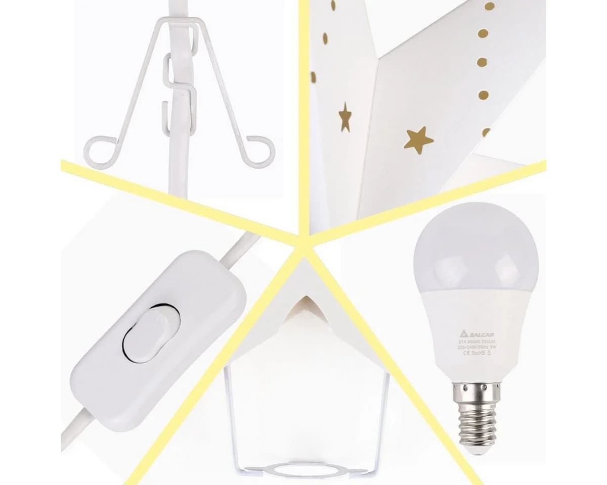 Salcar Papierstern 3D LED Weihnachtsstern Beleuchtet 55cm - Bild 4