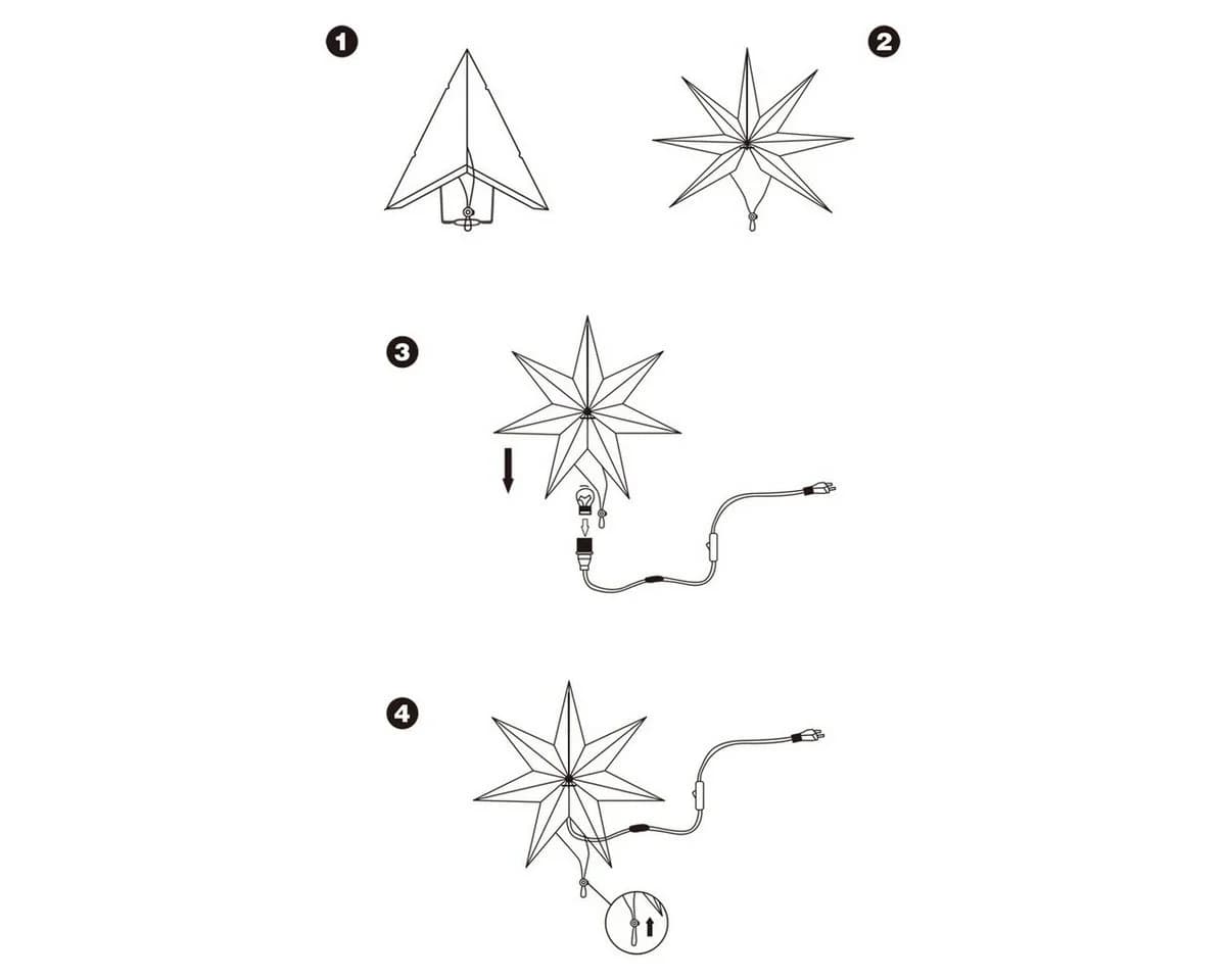 Salcar Papierstern 3D LED Weihnachtsstern Beleuchtet 55cm - Bild 5