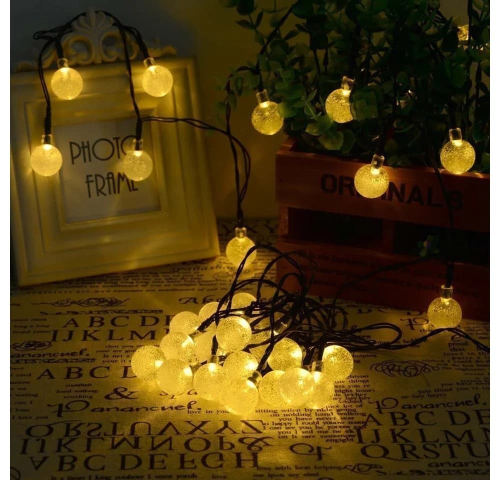 Salcar LED Solarleuchte 10m Solar Lichterkette 40 LED Kugeln Warmweiß - Bild 3