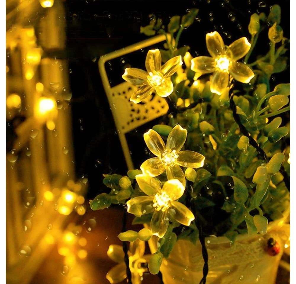 Salcar Solar-Lichterkette 5m mit 20 Kirschblüten-LEDs Warmweiß - Bild 3
