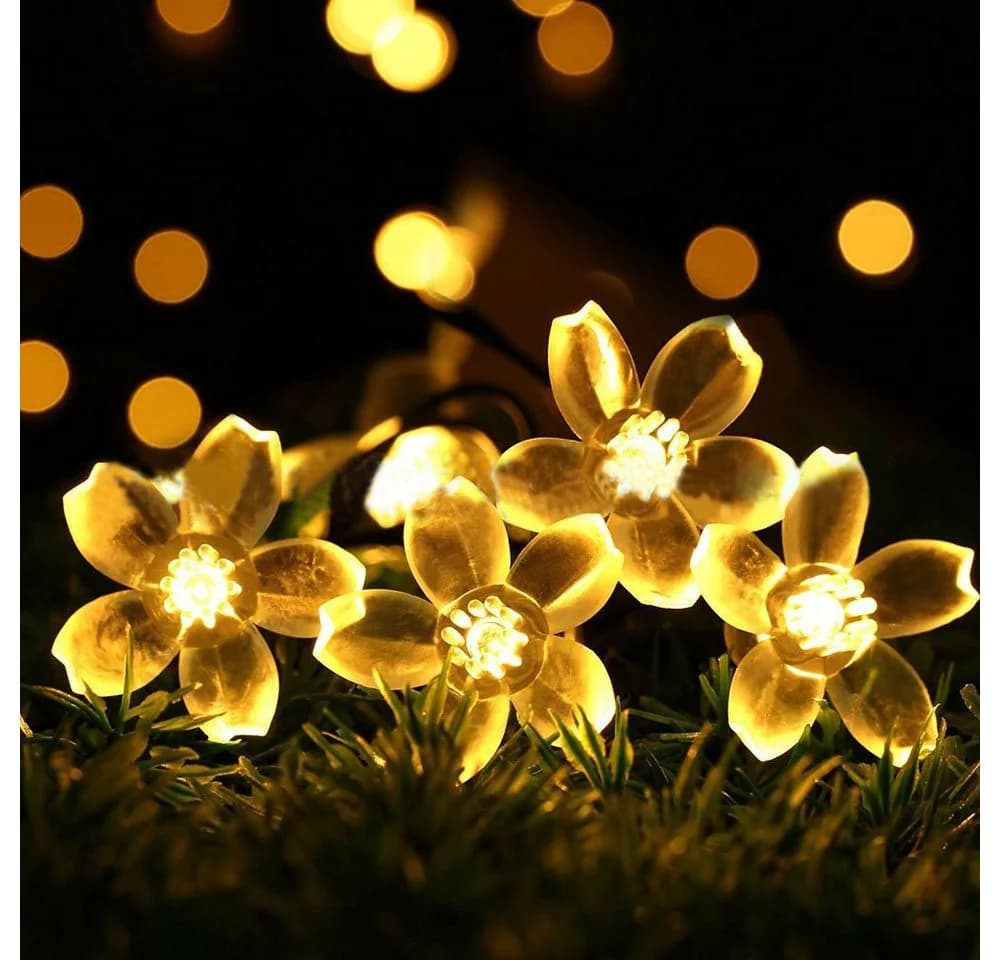 Salcar Solar-Lichterkette 5m mit 20 Kirschblüten-LEDs Warmweiß - Bild 4
