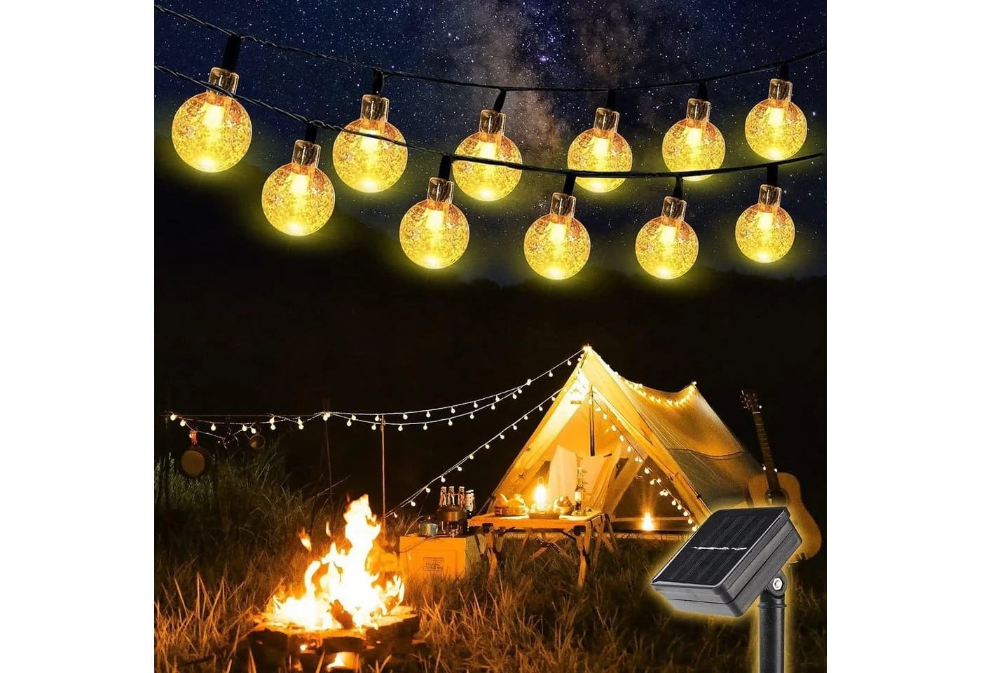Salcar LED Solarleuchte 5M 10LED Lichterkette Warmweiß - Bild 2