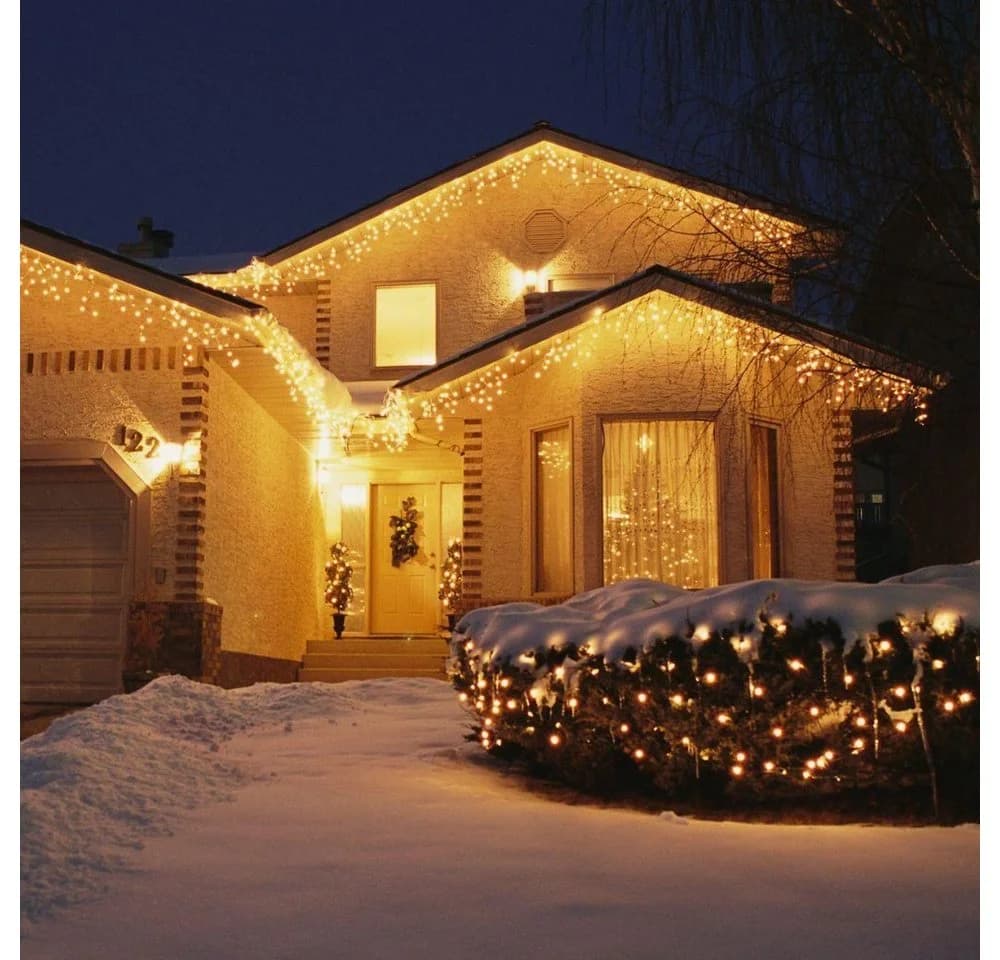 Salcar LED-Lichterkette Außen Spritzwassergeschützt Warmweiß 26m - Bild 5