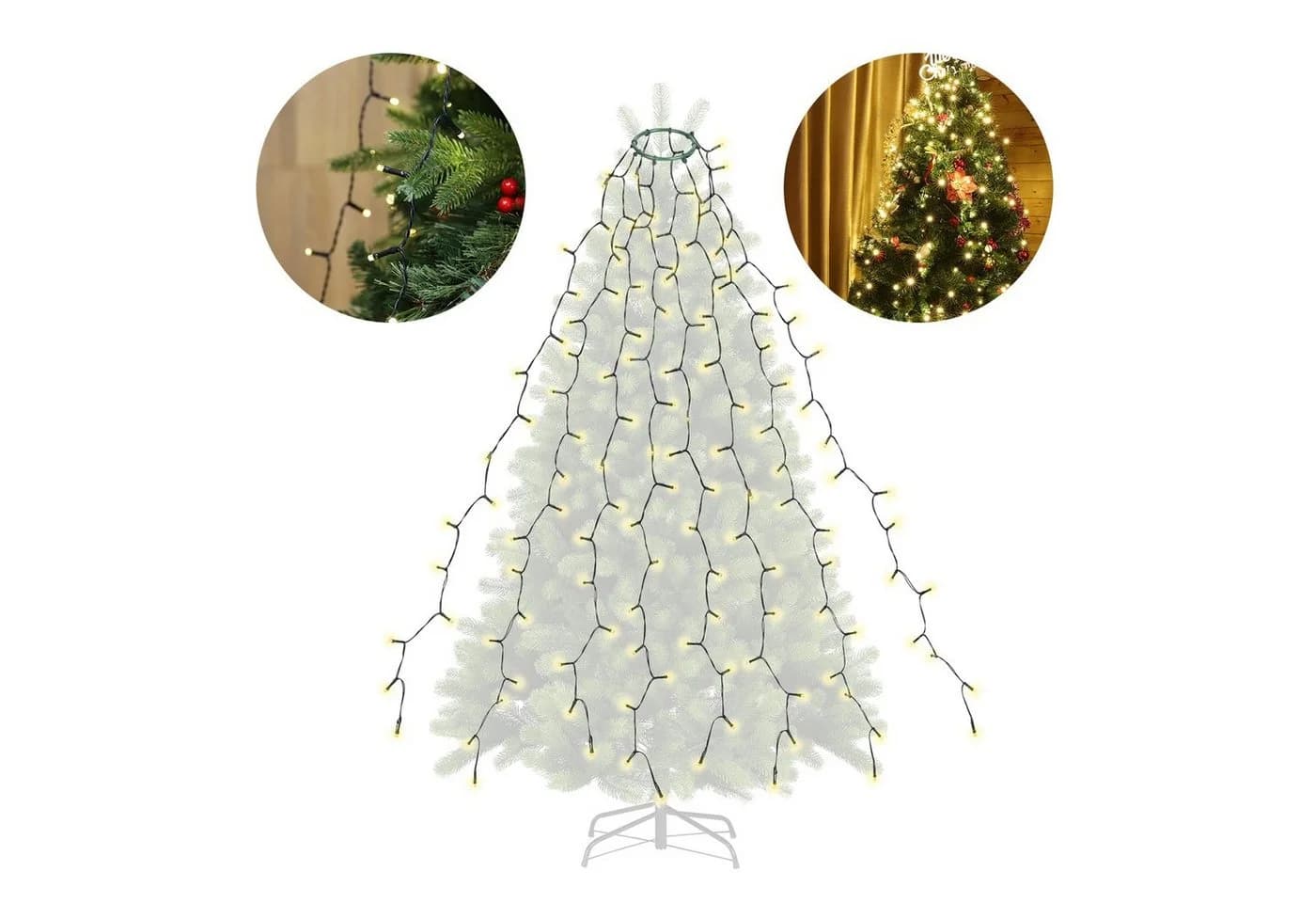 Salcar LED-Lichterkette Weihnachtsbaum 1,5m 200 LEDs Warmweiß - Bild 2