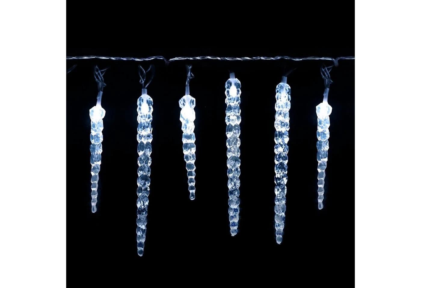 Salcar LED Eiszapfen Lichterkette 5m 40 LEDs Transparent Kaltweiß - Bild 4