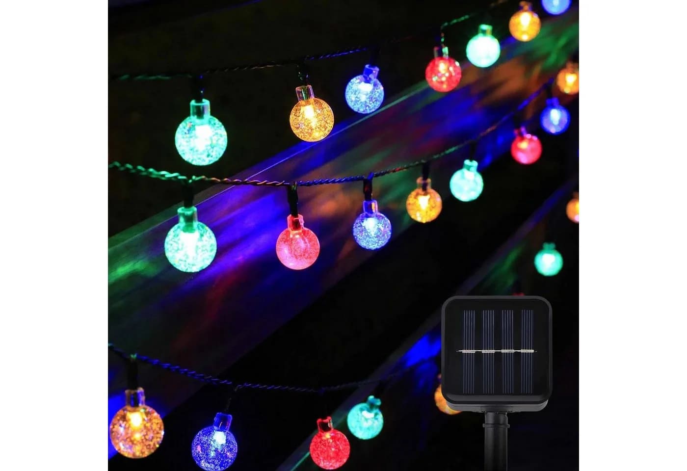 Salcar LED Solarleuchte Kugel-Lichterkette Bunt 5m 20 Pendants - Bild 2