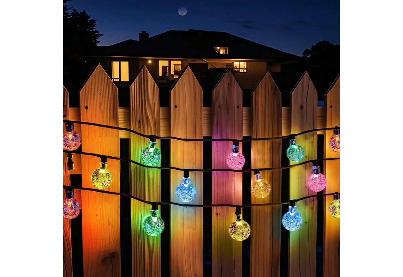 Salcar LED Solarleuchte Kugel-Lichterkette Bunt 5m 20 Pendants - Bild 4