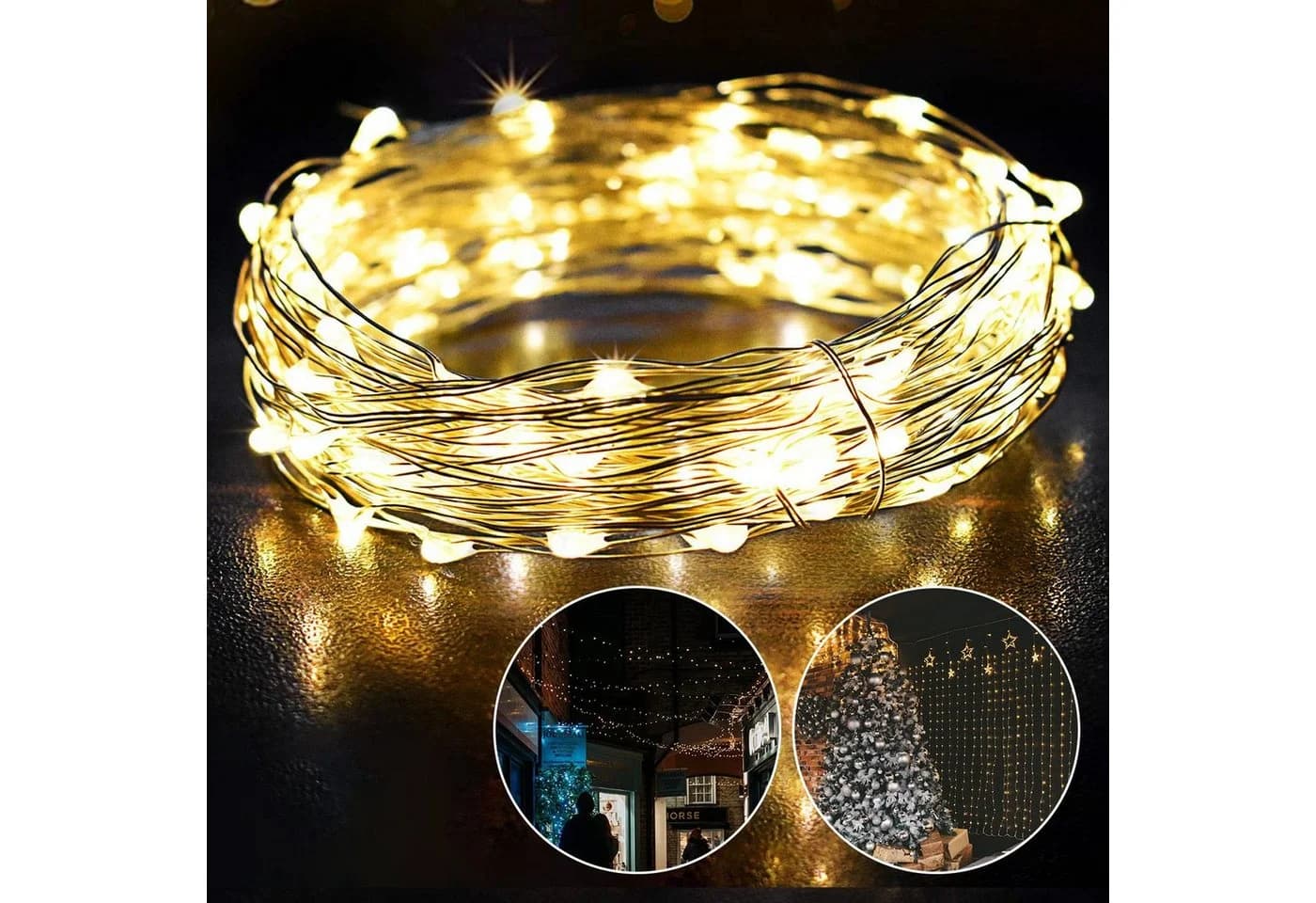 Salcar LED Solarleuchte 10m Solar-Lichterkette Außenbeleuchtung Warmweiß - Bild 2