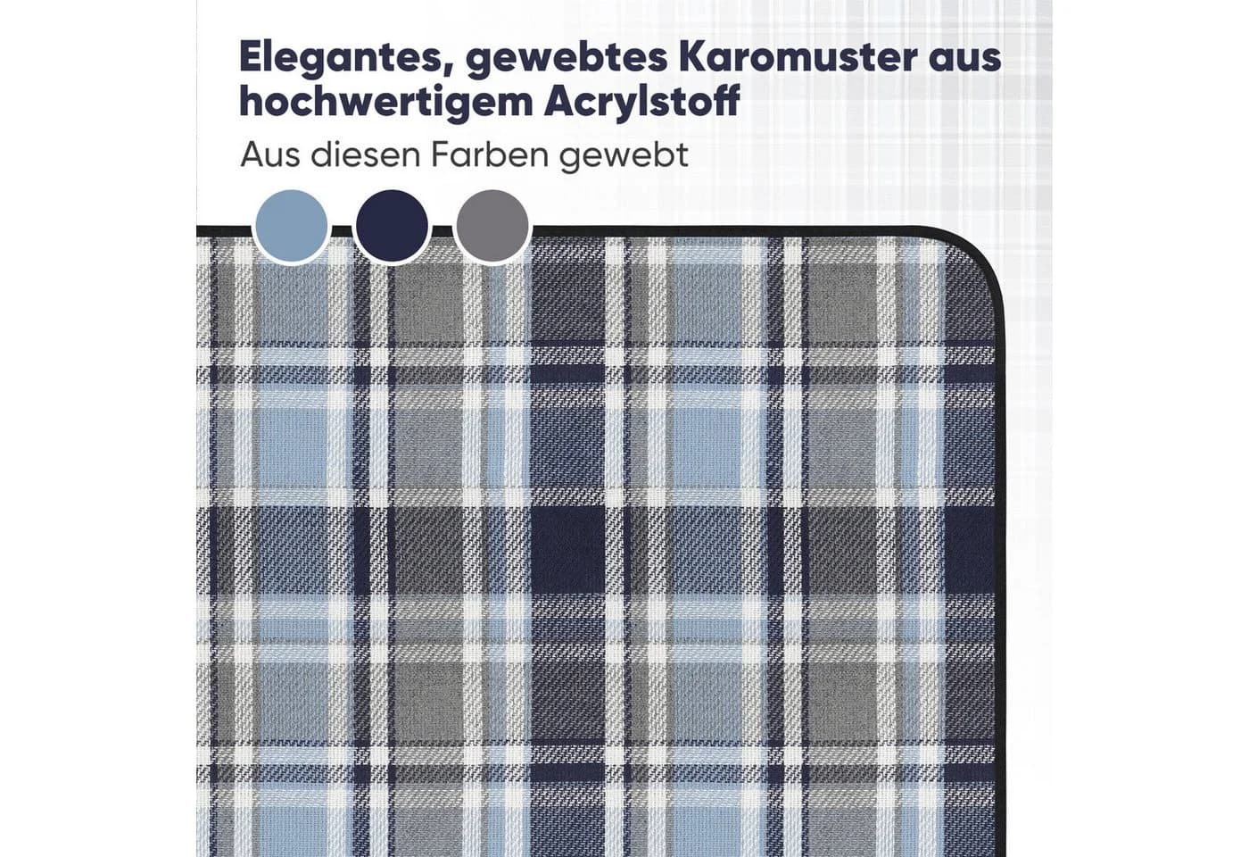 Sekey Picknickdecke 200x200 cm Wasserdicht 3 Schichten Blau-Grau - Bild 4