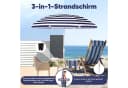 Sekey Sonnenschirm Ø180 cm Balkonschirm Terrassenschirm Blau-Weiß UV-Schutz 50+ Bild 1