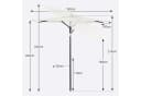 Sekey Balkonschirm 180x130 cm Creme UV-Schutz Kippbar Bild 4