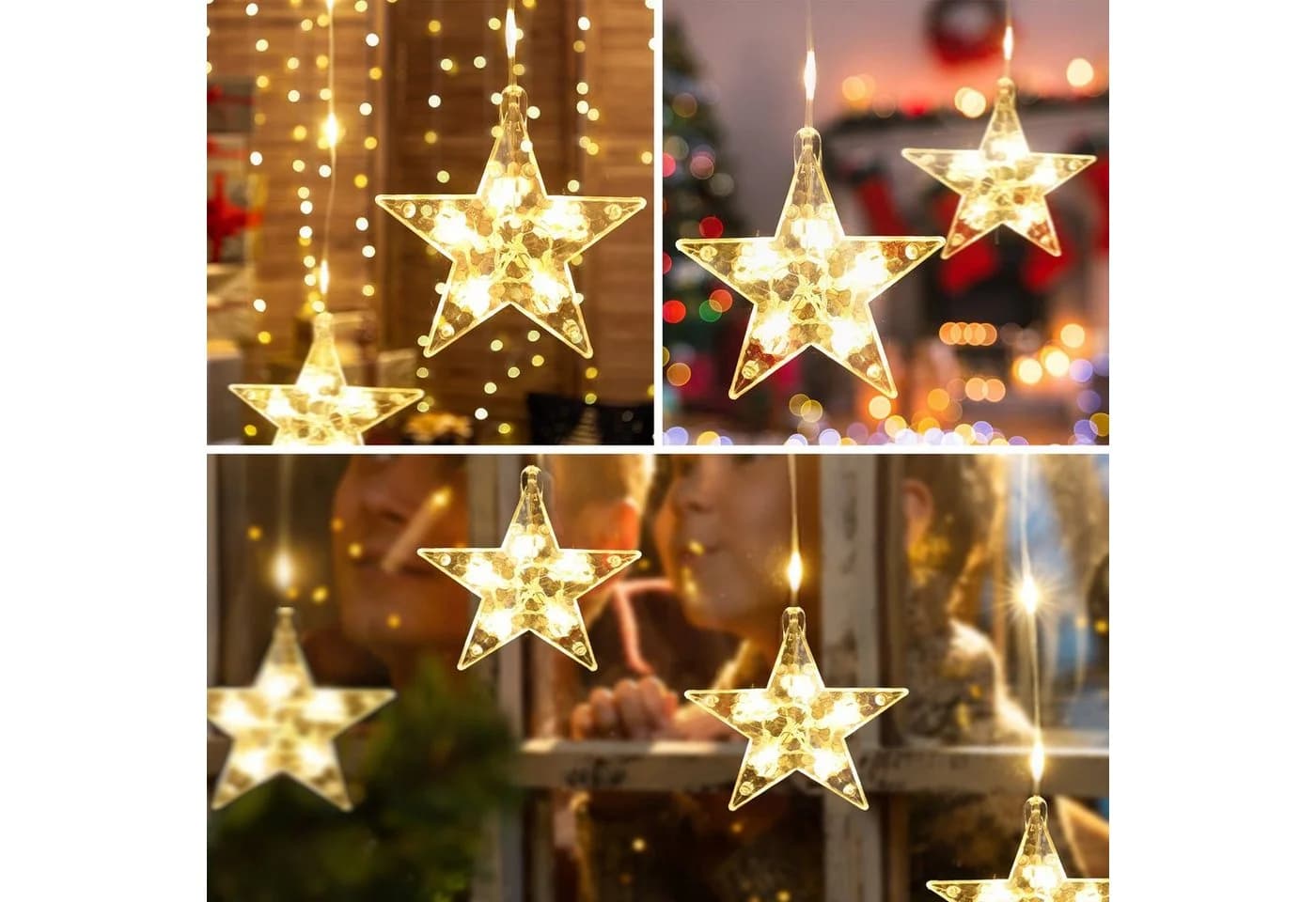 Salcar LED-Lichterkette 3m LED Sternen Lichtervorhang Warmweiß - Bild 5
