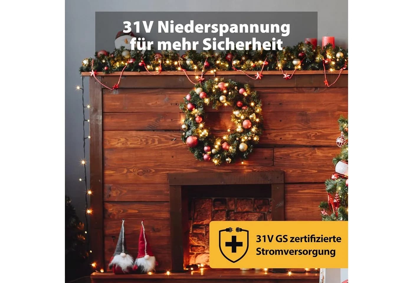 Salcar LED-Lichterkette 15m 220 LED 8 Modi Spritzwassergeschützt - Bild 3
