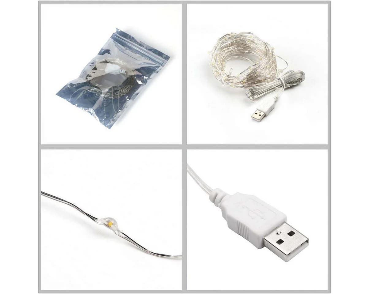 Salcar Lichterkette LED Kupfer 10m 100 LED Warmweiß USB - Bild 4