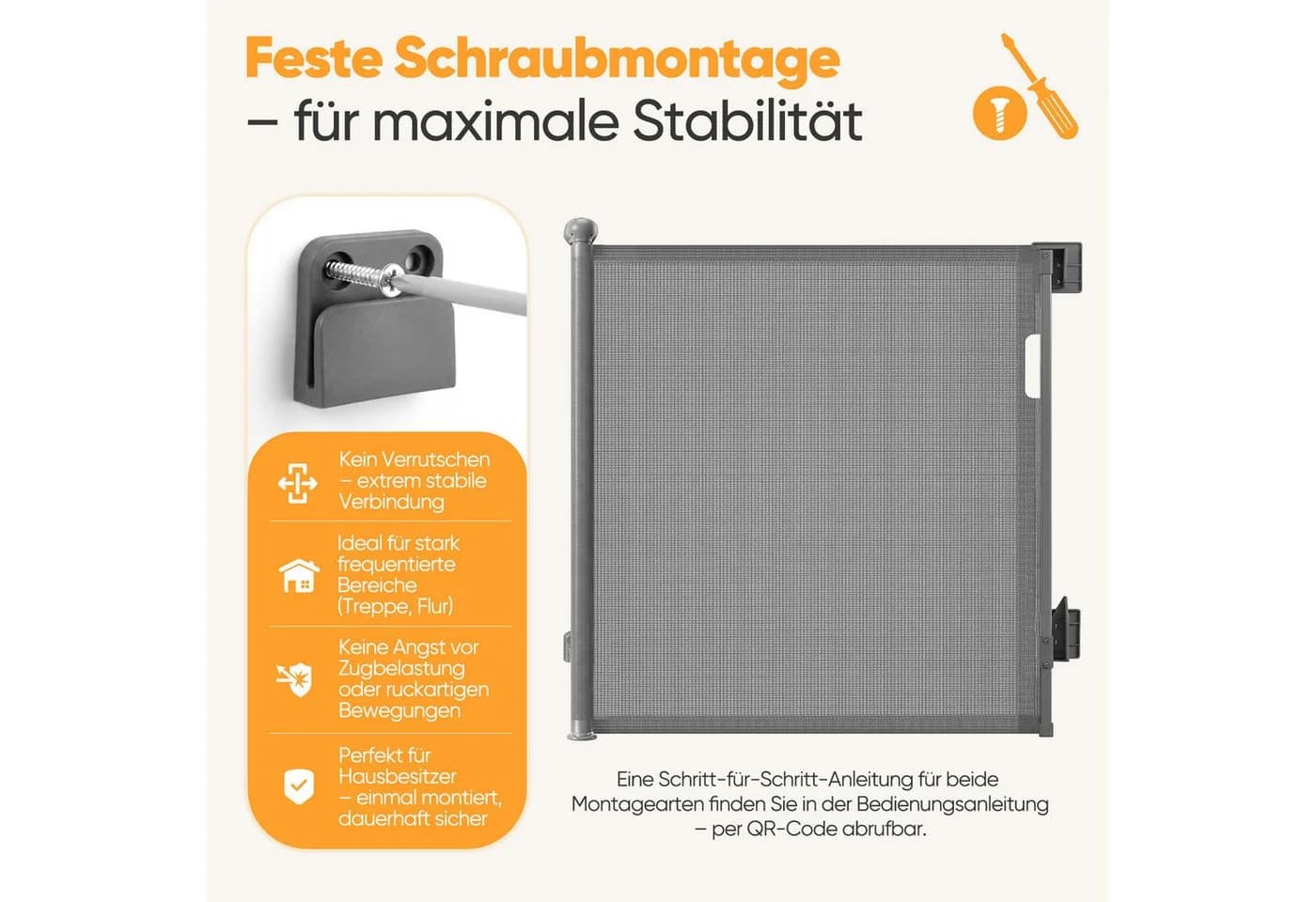 Sekey Ausziehbares Treppenschutzgitter Grau Aluminium - Bild 5